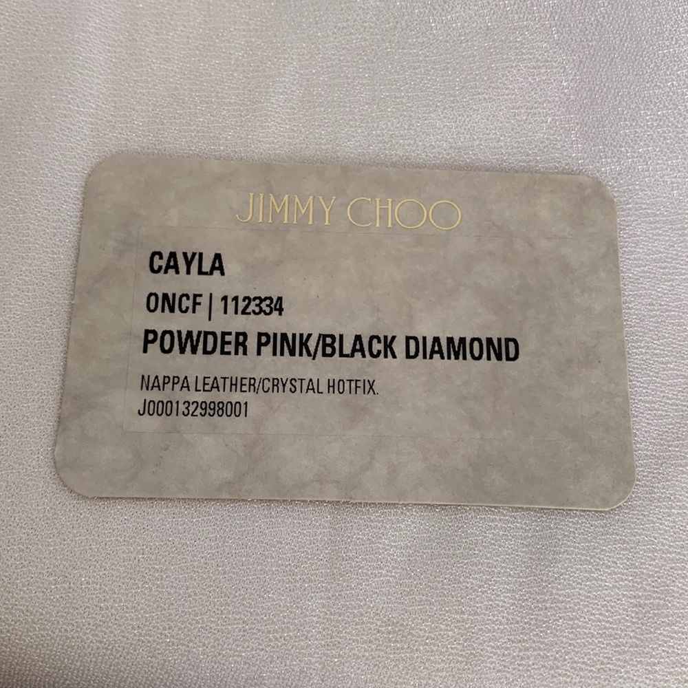 Brand New Jimmy Choo Cayla Clutch Powder Pink/Black Crystal - Picture 7 of 7